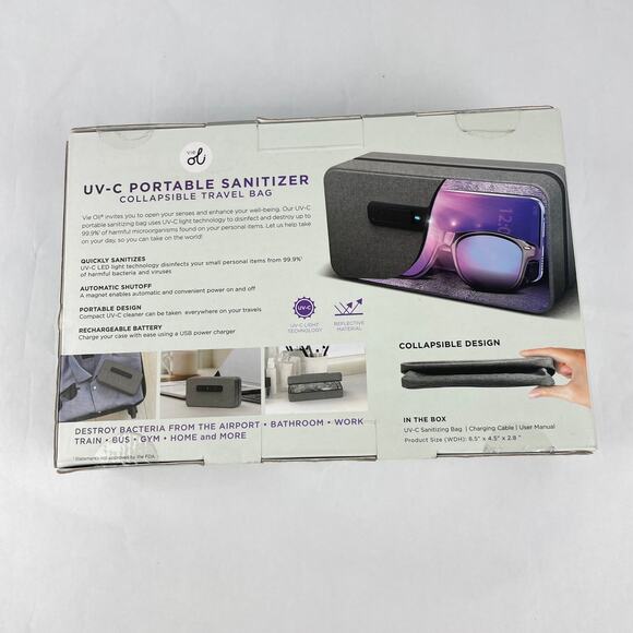 Vie Oli Portable UV-C Light Sanitizer Travel Bag - Picture 4 of 8